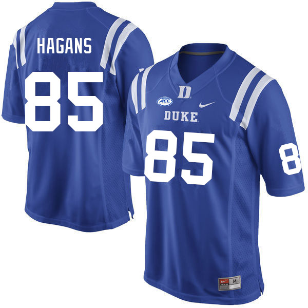 Men #85 Sahmir Hagans Duke Blue Devils College Football Jerseys Sale-Blue - Click Image to Close